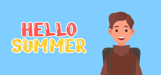 Hand draw illustration of Summer greeting banner.