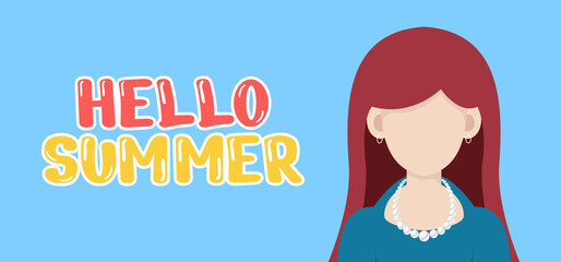 Hand draw illustration of Summer greeting banner.