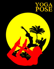california los angeles yoga graphic design vector art