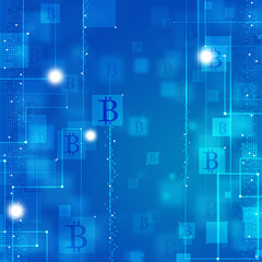 Fototapeta premium bitcoin blockchain illustration