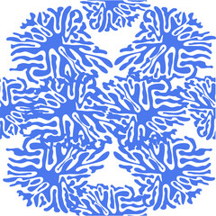 Splash seamless pattern, tiles in blue, indigo