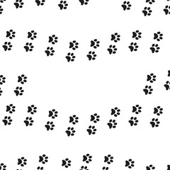Animal footprint seamless pattern. Footprints of a cat