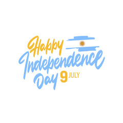  Argentina happy independence day greeting card, banner with template text vector illustration. Argentinian memorial holiday 9th of July design element with flag with stripes and sun
