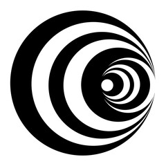 Black and white abstract striped background. Optical Art. illustration.