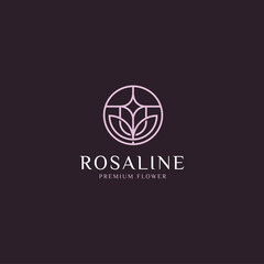 Rose Line logo vector icon illustration modern style for your business