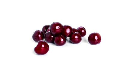Cherry isolated on a white background. Sweet cherry berries on a white background. Red berries are isolated.