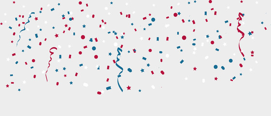 Seamless pattern with confetti for 4th of July celebration 