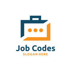 Job Code Logo Template Design. Coder creative vector illustration