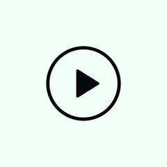 Play button icon in trendy flat style isolated on grey background. Play symbol for your web site design, logo, app, UI. Vector illustration