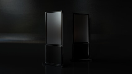 デジタルサイネージ。テクノロジーや近未来のデザインに。高級感ある素材。ホテルやラグジュアリーな建物に