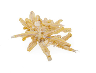 dried Engraulidae fish isolated on white background