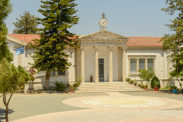 Fototapeta na wymiar School building at the village of Lefkara on Cyprus
