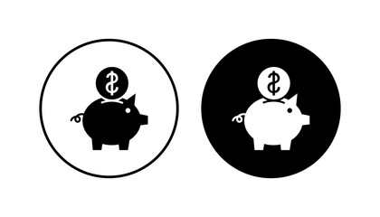 Piggy bank icon set. piggy money icon