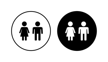 Man and woman icon set. male and female symbol