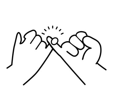 Pinky  Promise Line Icon Doodle