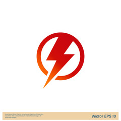 lightning icon electricity symbol simple design element
