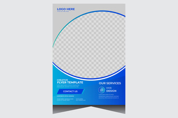 Blue promotional company business flyer design template