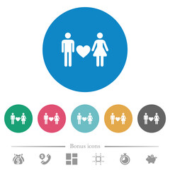 Dating flat round icons