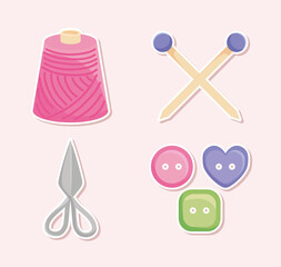 four knitting icons