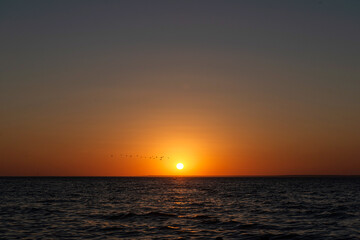 sunset in the sea