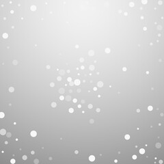 White dots Christmas background. Subtle flying sno