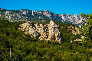 Beautiful landscape of Crimea mountain in front of sky