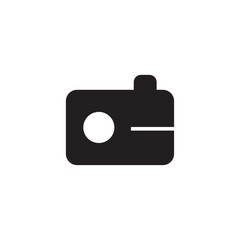 camera icon, black and white camera vector illustration, for application icon