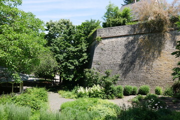 Fototapeta na wymiar Festungsmauer Landesgartenschaupark Festung Würzburg