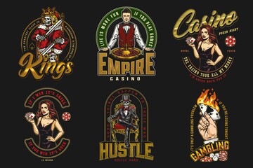 Colorful gambling designs collection