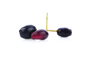 Jambolan plum or Java plum isolated on white background