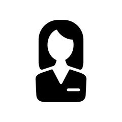 User icon of woman glyph icon. Business sign