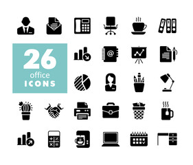 Outline web glyph icon set. Office sign