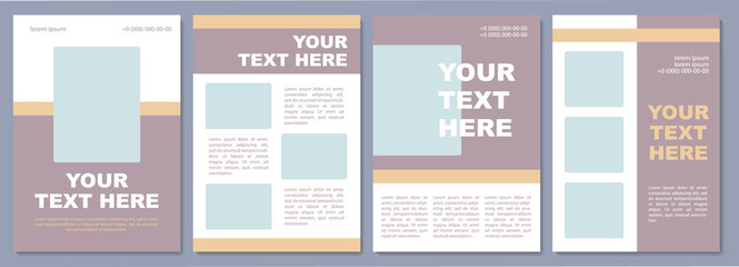 Business advertising brochure template. Brand promotion. Flyer, booklet, leaflet print, cover design with copy space. Your text here. Vector layouts for magazines, annual reports, advertising posters