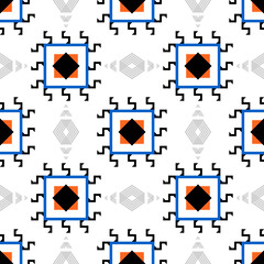 Ethnic rectangle pattern element with geometric shapes design, decorative for printing for background, wallpaper, carpet, floor, curtain, fabric or texture pattern in the local design.