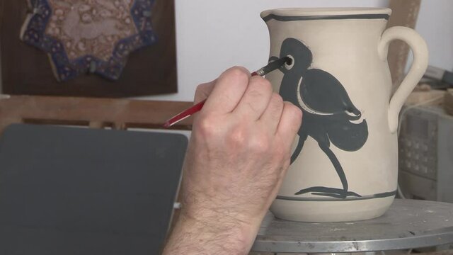 Process of making a ceramic piece.
