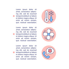 First aid concept line icons with text. PPT page vector template with copy space. Brochure, magazine, newsletter design element. Calling 911. Reducing body temperature linear illustrations on white