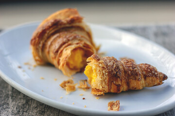 Cannolo alla crema, Italian pastry with custard