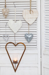 Selection Of Hearts On White Shutters
