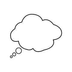 Thought clouds icon on white background, vector illustration