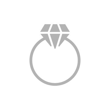 diamond ring icon on a white background, vector illustration