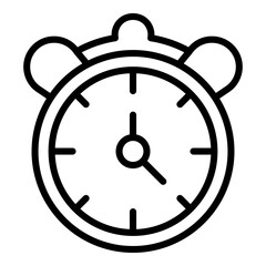 Late work alarm clock icon. Outline Late work alarm clock vector icon for web design isolated on white background