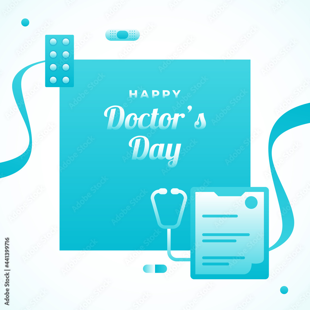 Wall mural Happy Doctors Day Background Design - Wall murals