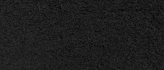 Panorama of Black plastic doormat texture and background seamless