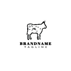 cute cow logo design template icon illustration