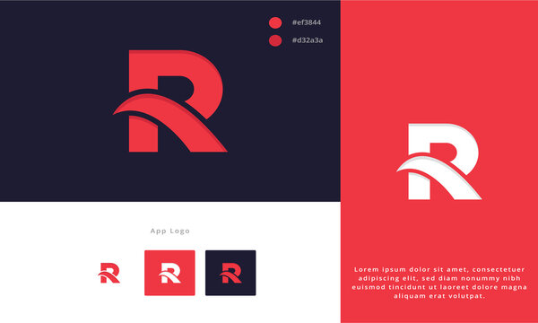 Abstract monogram letter R logo icon design