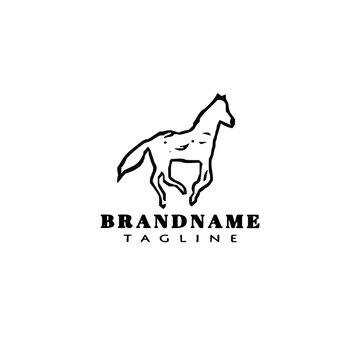 horse logo template icon vector illustration