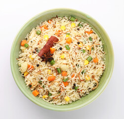 vegetable pulao ,Indian Vegetable Pulav or Biryani made using Basmati Rice