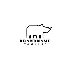 rhino logo icon design template vector illustration