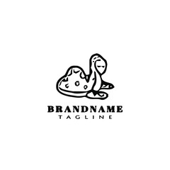 simple snake logo cartoon icon vector illustration