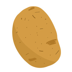 Brown potato hand-drawn vector illustration. Fresh farm potatoes vegitarian ingredient for salad. Organic food for diet.